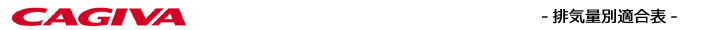 排気量別エボリューション適合表（CAGIVA）