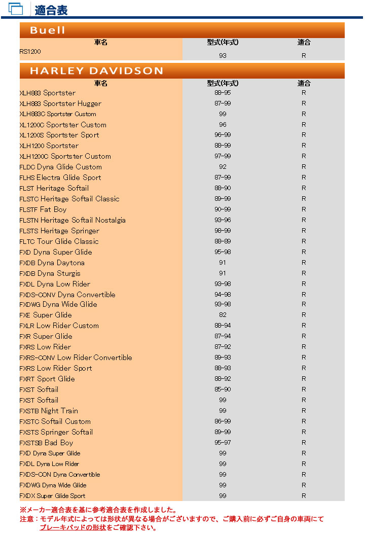バイク　パーツ　オートバイ　ブレーキ　パッド　シュー　ライニング