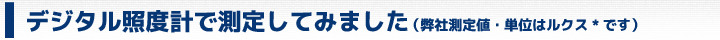 デジタル照度計で測定してみました