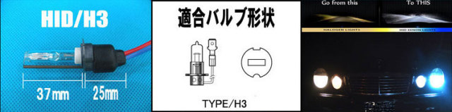 HID H3 バルブ形状・サイズ