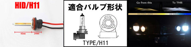 HID H11 バルブ形状・サイズ